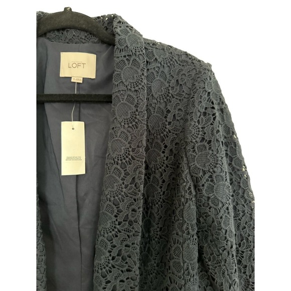 NWT Ann Taylor Loft Crochet Navy Blue blazer Size 6 - Picture 5 of 5